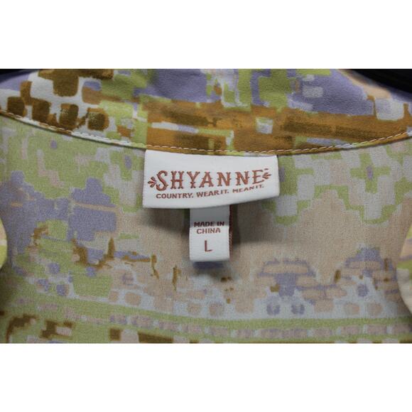 Shyanne Women's Large Watercolor Southwestern Cowgirl Long Sleeve Maxi Dress - Picture 7 of 8